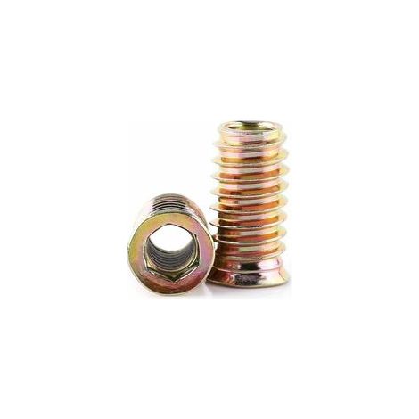 Écrou d'insertion, écrous d'insertion d'entraînement de douille hexagonale en acier au carbone 20pcs, filetés pour les meubles en bois(M8 25mm) (1/5)