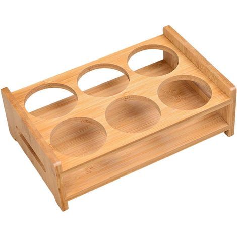 1 Glashalter aus Holz, stabiler Ständer mit 6 Löchern, Aufbewahrung für Küchengläser, Party-Organizer (1/5)