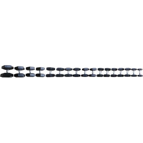 Set coppie manubri esagonali gommati da 2,5 a 25 Kg
