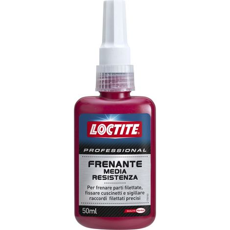 Loctite Professional Frenante Media Resistenza, Adesivo Sigillante Anaerobico, per Frenare Parti Filettate, Fissare Cuscinetti, Sigillare Raccordi Filettate, Trasparente, 50 ml