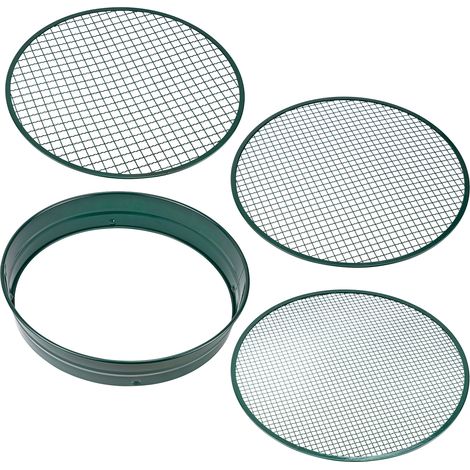 KesTek Gartensieb KTGS2 Metallrandsieb Durchwurfsieb Sieb 3in1 Erde Kompost Kies (1/4)