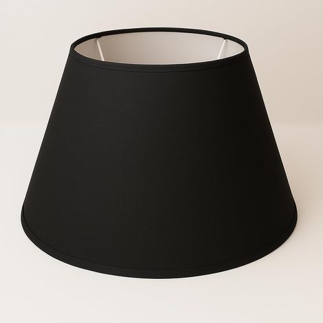 1 Abat-jour, Cône 40 cm, Tissu coton, Doublure PVC blanc, Pour lampe de table, Lampadaire