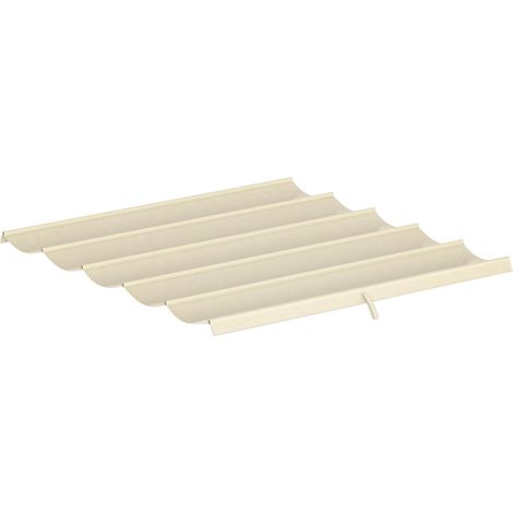 Toit de rechange pour pergola 3 x 3 m, rétractable, évacuation d’eau, polyester résistant, 250 x 255 cm, crème (1/5)