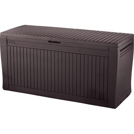 Baule da Esterno in Resina con Ruote e Maniglie Colore Marrone 117X45X57 Cm (1/5)