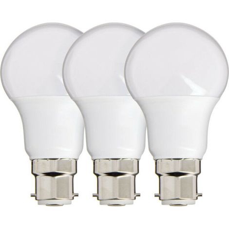 Confezione da 3 lampadine LED SMD A60 opalescenti B22 – 806 lm, 8,8 W (equivalente a 60 W), luce calda 2700 K, classe di efficienza energetica A++