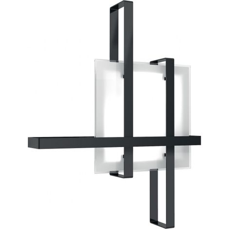 Plafoniera moderna topo light cross 1106 50 e27 led metallo vetro lampada soffitto, finitura metallo nero (1/5)