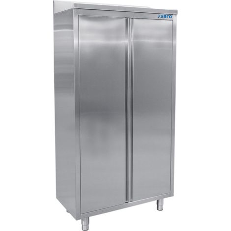 Armoire Haute - Inox - 1000x500x1975mm - 2 Portes - 3 Étagères - Saro