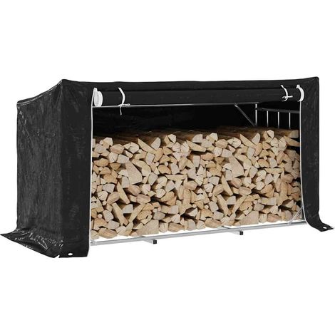 Brennholzregal mit Regenschutz 200,5x80,5x110,5 cm