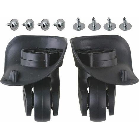 9,6x9,3x4,8cm noir en plastique bricolage gauche et droite pivotant bagages valise roulettes avec 4 trous (1/5)