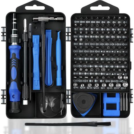 1 Kit Tournevis,124 Pièces,Acier Cr-V,Réparation Smartphone,Tablette,Électronique (1/5)