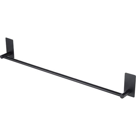 Porte-serviettes noir autocollant - Acier inoxydable - 55 cm - Salle de bain cuisine hôtel (1/5)