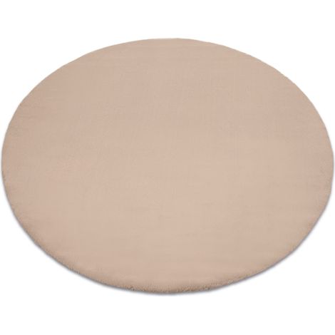 Tappeto BUNNY cerchio taupe beige IMITAZIONE PELLICCIA DI CONIGLIO beige rotondo 100 cm