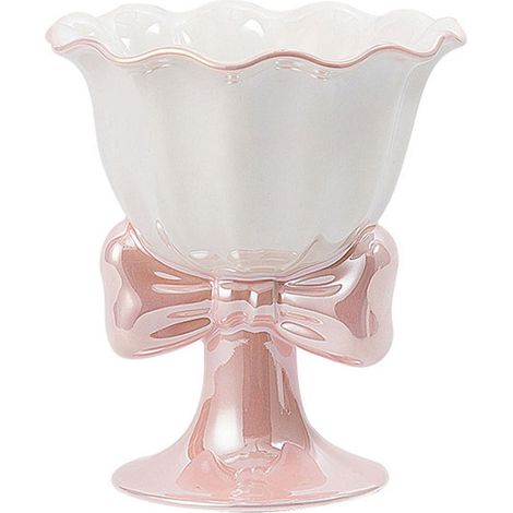 Bol À Dessert Sur Pied - Céramique - 11.1 x 12.3 cm - Rose - Pour Glace Yaourt Salade Ou Pudding - 1 Pièce (1/5)