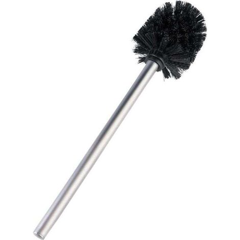 Brosse WC de rechange pour porte-brosse WC avec manche en acier inox mat, Polypropylène, Ø 8x35 cm noir