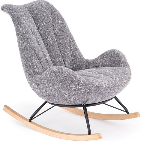 Mecedora Houston 2099, Gris, 100x58x100cm, Tapiz, Metálico, De madera