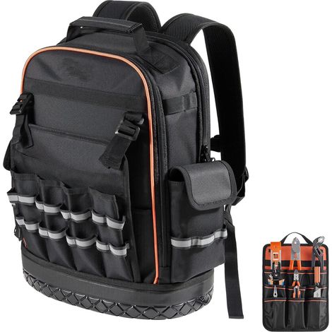 Werkzeugtasche mit 64 Fächern, robuste Organizer-Lösung mit Computerfach und geformtem Boden, für Elektriker und HLK-Techniker. (1/5)