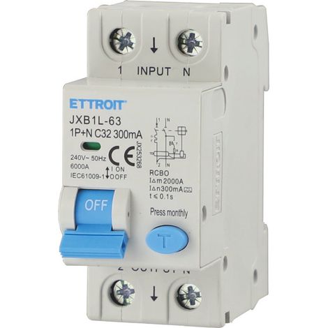 ETTROIT JX253268 Disjoncteur différentiel 1P+N 32A 300mA 220V-6KA CLASSE A