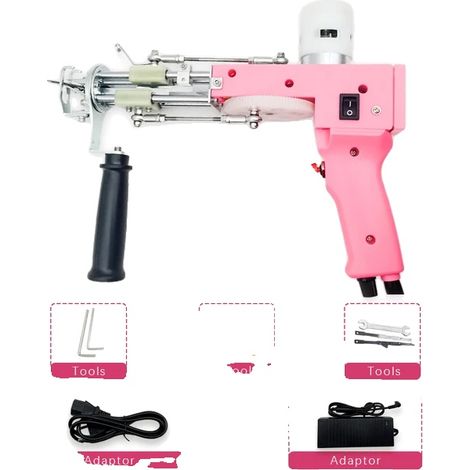 Pistolet à tufting électrique, fonctionnement à grande vitesse, applications polyvalentes, Rose (1/2)