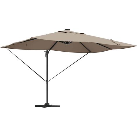 Parasol de jardin,Parasol Roma à Bras Déporté Taupe et Noir 352 x 251 x 265 cm CFW53082 (1/5)