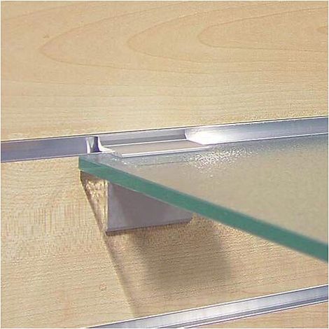 Consoles tablette verre alumium anodisé pour panneaux rainurés - BOHNACKER FRANCE