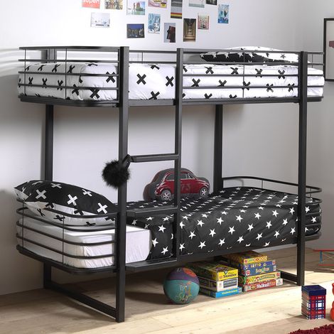 Litera 90x200 Somier Incluido Vipack Oscar - Negro