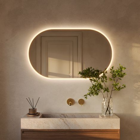 LOMAZOO miroir de salle de bain ovale Genua avec éclairage LED (1/5)