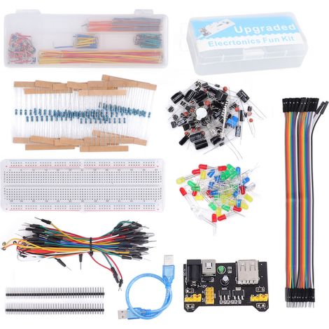 Kit de composants électroniques, assortiment amusant de démarrage avec planche à pain de 830 points d'attache pour R3 (1/5)