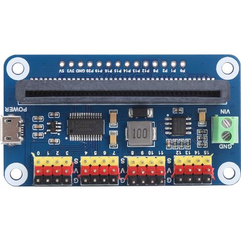 Carte de commande de servomoteurs 16 canaux pour Micro:bit, interface I2C, module de pilotage de moteurs à rotation, kit de composants électroniques pour robotique et bricolage. (1/5)