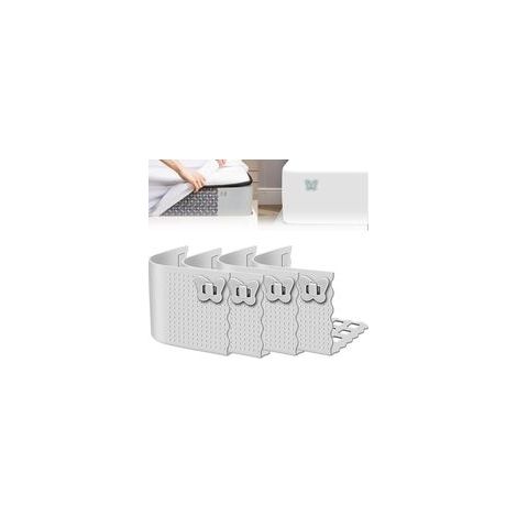 Supports De Draps en Silicone, Ensemble De Porte draps, Gardez Les Draps De Lit Ferme Et Serré en Place, pour Tous Les Matelas (Gris,4pcs) (1/5)