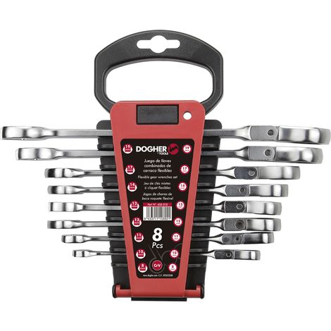 Dogher 458-018 JUEGO 8 LLAVES COMB.CARRACA FLEX. 8-19