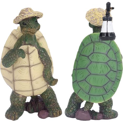 Statue de Tortue en Résine Naturelle pour Jardin Extérieur, Décoration de Pelouse et Terrasse