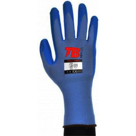 Faserhandschuh mit blauer Nitrilhandfläche für den Lebensmittelbereich T-6700AZFP Touch