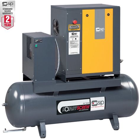 SIP RS5.5-10-270BD/RD 270ltr Rotary Screw Compressor with Dryer - L75 x W172 x H168 cm