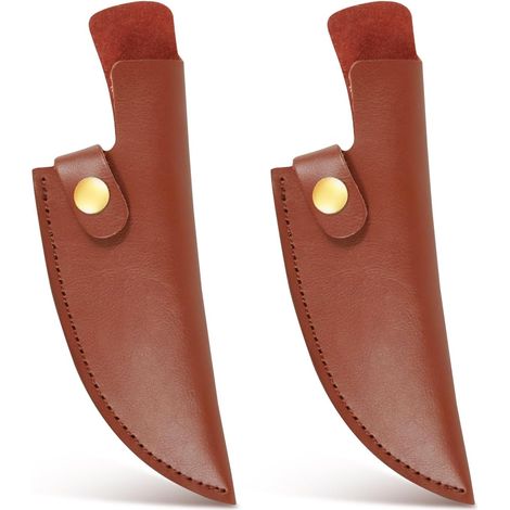 Juego de 2 fundas de cuero PU para cuchillos, protectores de hoja para cuchillos deshuesadores de 6 pulgadas, funda de cuero para cuchillo, funda protectora con presilla para cinturón, ideal para prot