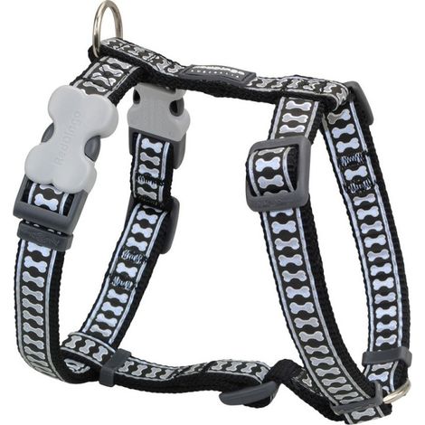 Harnais pour Chien Red Dingo Os Réfléchissant 46-76 cm Noir