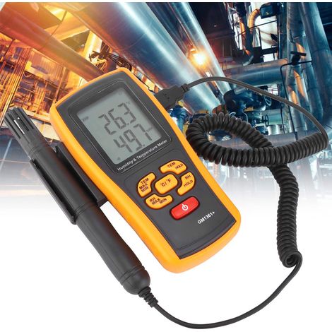 GM1361+ Thermomètre et hygromètre électronique - Thermomètre et hygromètre industriel portable, compatible avec les thermomètres à thermocouple de type K. (1/5)