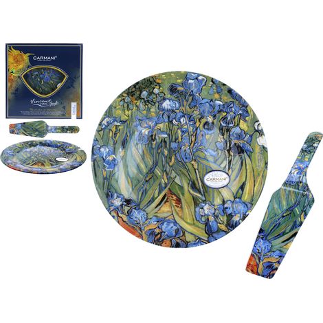 Piatto decorativo con spatola PER torta VAN gogh iris art carmani (1/5)