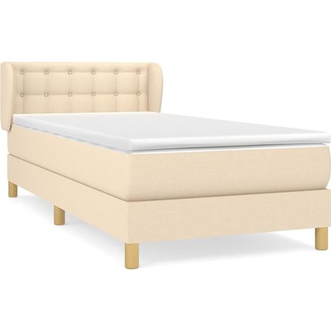 Maison Exclusive - Boxspringbett mit Matratze Creme 90x190 cm Sto