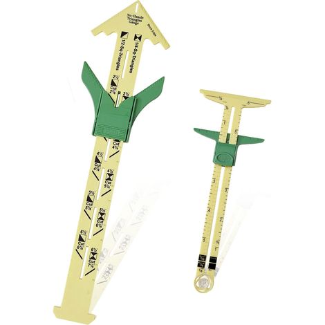 2 compas 5 en 1 pratiques et outils de mesure triangulaires faciles à utiliser pour la couture et le quilting, jauge de couture en T en plastique. 2 tailles différentes.
