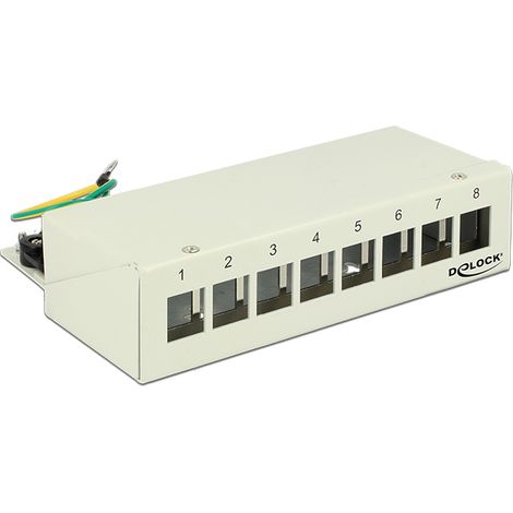 Keystone desktop patchpanel 8 port metall grau delock