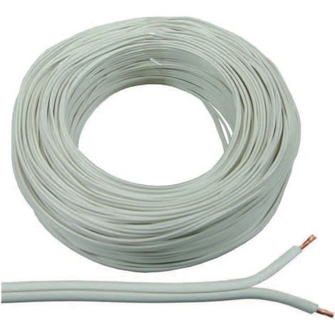 Cavo elettrico bipolare bianco h03-vhfi - 2x mmq.1 colore bianco