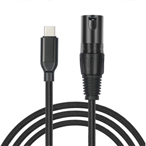 Câble USB-C vers XLR, adaptateur convertisseur XLR mâle vers USB-C de 2 m, câble stéréo pour amplificateur, enceinte, console de mixage, etc. (1/5)