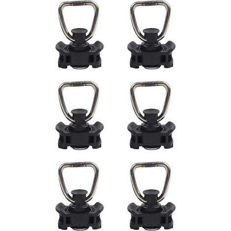 Lot de 6 embouts de verrouillage de voie en acier inoxydable, résistance à la traction de 500 daN, système de rail d'avion avec trou de 20 mm, pour camions, remorques, camionnettes (1/4)