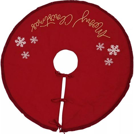 Tapis de sapin de Noël Flocon de neige Joyeux Noël, taille unique, rouge, The Seasonal Gift Co. (1/2)