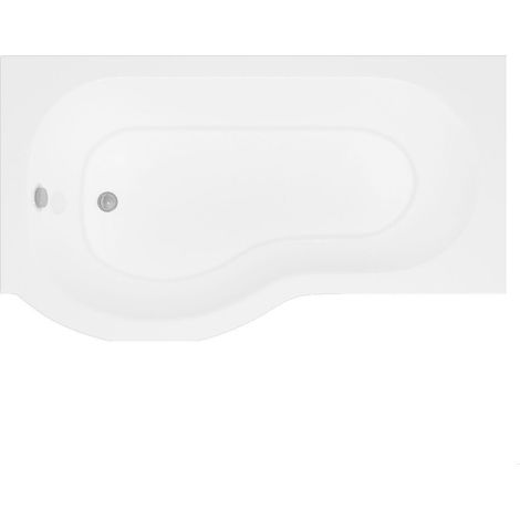 Modern Bathroom P Shaped Bath & Panel, 1600 x 850 x 410mm, Left Hand