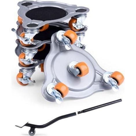 Kit de roulettes pour Meubles Lourds Charge de 400 kg, Leve Meuble Lourd avec roulettes en Rotatif à 360°avec Frein pour Deplace Meuble Ainsi Que Réfrigérateur et Machine à Laver (1/4)