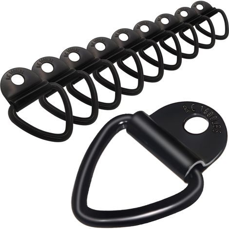 Confezione da 10 bulloni di ancoraggio ad anello a V in acciaio resistente per accessori di rimorchi, magazzini, barche e furgoni (neri) (1/5)