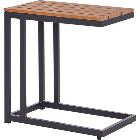 Garden Side Table MESSINA 60 cm 35 cm Black (1/5)
