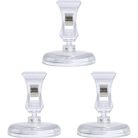 CCYKXALot de 3 supports d\'étiquettes de prix, à clip, rotatifs, en plastique transparent, pour étiquettes de prix, porte-étiquettes d\'étagère, support photo (1/5)