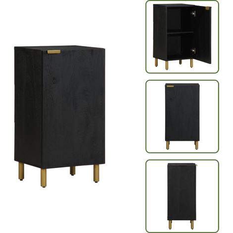 Sideboard Schwarz 40x33x75 cm Holzwerkstoff - Sideboard - Sideboards - Schubladenkommode - Schubladenschrank (1/5)